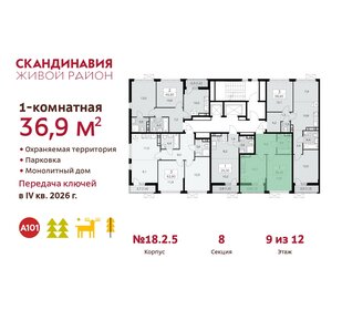 37 м², 1-комнатная квартира 9 900 000 ₽ - изображение 127