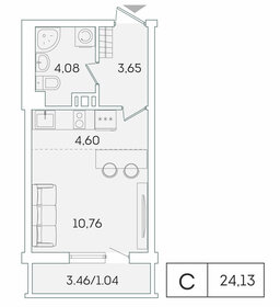 24,2 м², квартира-студия 4 190 000 ₽ - изображение 67