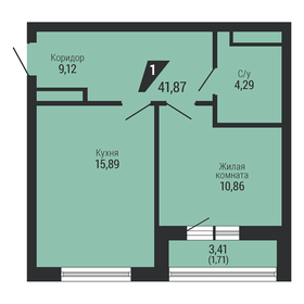 Квартира 41,9 м², 1-комнатная - изображение 2