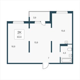 Квартира 63,4 м², 2-комнатная - изображение 1