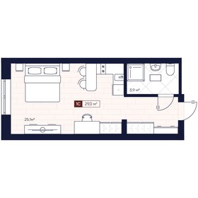 Квартира 29 м², 1-комнатные - изображение 1