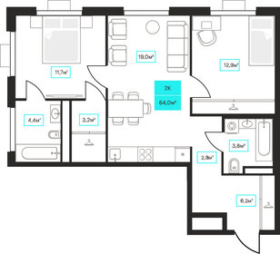 91 м², 2-комнатная квартира 7 950 000 ₽ - изображение 51