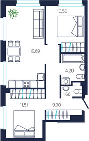 57,2 м², 3-комнатная квартира 6 590 000 ₽ - изображение 38