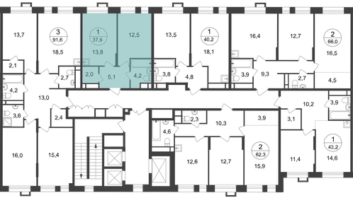 39,4 м², 1-комнатная квартира 11 100 000 ₽ - изображение 44