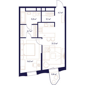 Квартира 54,4 м², 1-комнатная - изображение 1