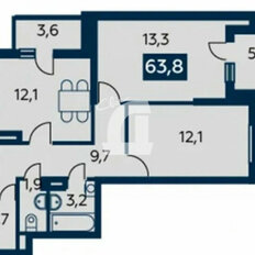 Квартира 63,8 м², 2-комнатная - изображение 5