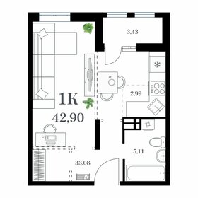 41,9 м², 1-комнатная квартира 8 790 600 ₽ - изображение 19