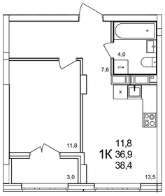 40 м², 1-комнатная квартира 7 500 000 ₽ - изображение 73