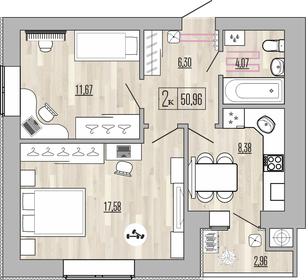 49 м², 2-комнатная квартира 3 250 000 ₽ - изображение 107