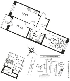 59,1 м², 2-комнатная квартира 17 557 000 ₽ - изображение 26