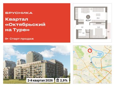 40,6 м², 2-комнатная квартира 5 850 000 ₽ - изображение 10