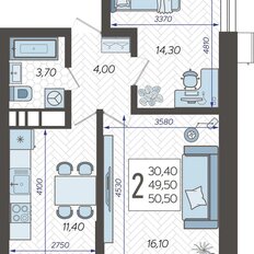 Квартира 50,5 м², 2-комнатная - изображение 2