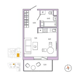 28,8 м², квартира-студия 4 906 482 ₽ - изображение 7