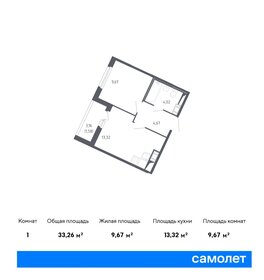 Квартира 33,3 м², 1-комнатная - изображение 1