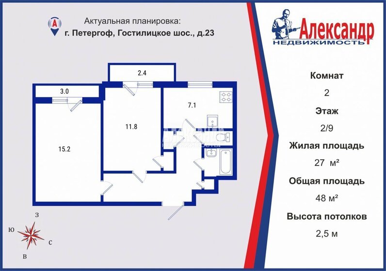 48 м², 2-комнатная квартира 7 700 000 ₽ - изображение 51