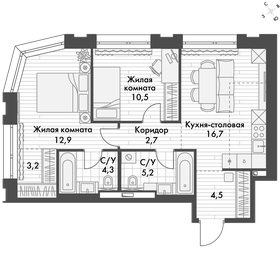 Квартира 60 м², 2-комнатная - изображение 1