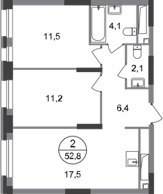 55,5 м², 2-комнатная квартира 12 500 000 ₽ - изображение 56