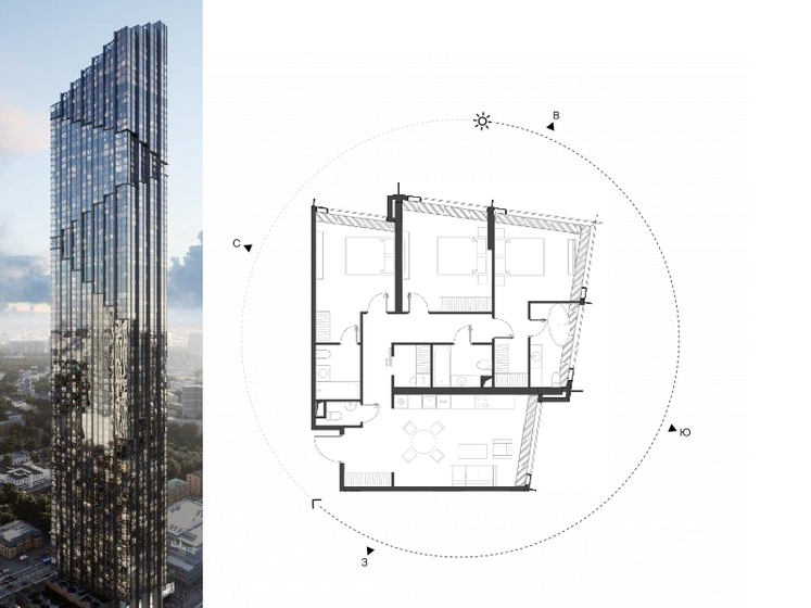 111,6 м², 3-комнатная квартира 86 167 536 ₽ - изображение 1