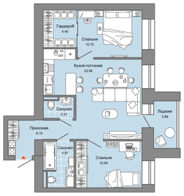64,4 м², 3-комнатная квартира 6 160 000 ₽ - изображение 138
