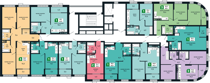 54,9 м², 3-комнатная квартира 6 780 000 ₽ - изображение 25