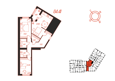 59 м², 3-комнатная квартира 5 700 000 ₽ - изображение 75