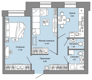 48,5 м², 2-комнатная квартира 5 900 000 ₽ - изображение 41