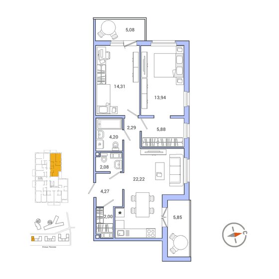 75,9 м², 3-комнатная квартира 13 492 761 ₽ - изображение 1