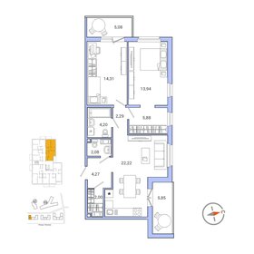 Квартира 75,9 м², 3-комнатная - изображение 1