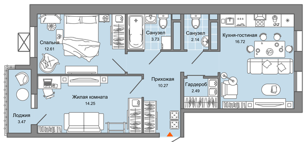 64 м², 3-комнатная квартира 6 209 545 ₽ - изображение 19