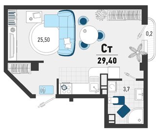 20,1 м², апартаменты-студия 3 100 000 ₽ - изображение 74