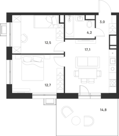 54 м², 2-комнатная квартира 13 990 000 ₽ - изображение 131