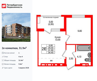 Квартира 31,9 м², 1-комнатная - изображение 1