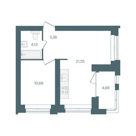 Квартира 42,1 м², 1-комнатная - изображение 1
