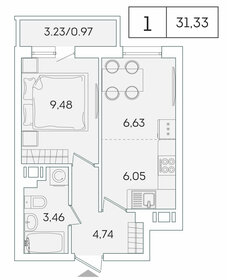 32,5 м², 1-комнатная квартира 5 300 000 ₽ - изображение 102