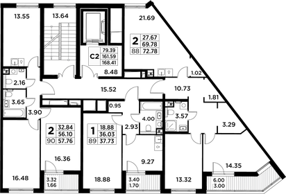 Квартира 72,8 м², 2-комнатная - изображение 2