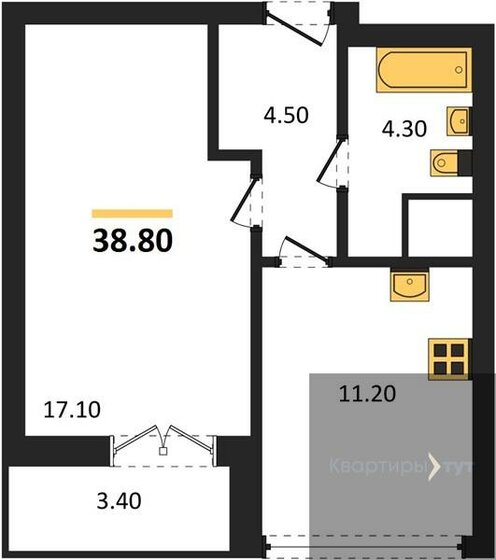 66,4 м², 1-комнатная квартира 7 115 000 ₽ - изображение 82