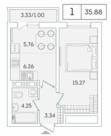 35,9 м², 1-комнатная квартира 6 076 466 ₽ - изображение 84