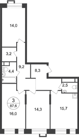 93,4 м², 3-комнатная квартира 17 490 000 ₽ - изображение 41