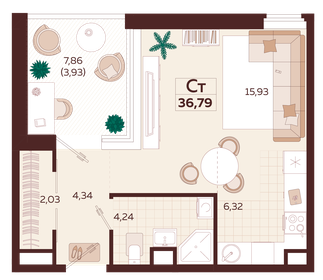 45 м², 1-комнатные апартаменты 17 600 000 ₽ - изображение 70