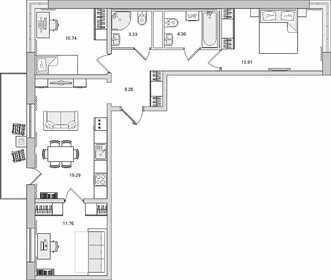 Квартира 72,7 м², 3-комнатная - изображение 1