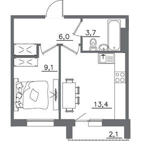 34,9 м², 1-комнатная квартира 6 329 950 ₽ - изображение 9