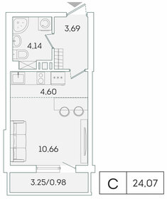 27,8 м², квартира-студия 4 459 968 ₽ - изображение 10
