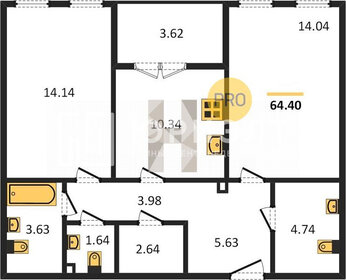 Квартира 64,4 м², 2-комнатная - изображение 5