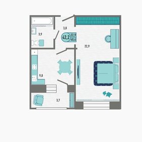 Квартира 42,2 м², 1-комнатная - изображение 5