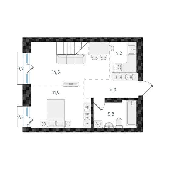 54,2 м², 2-комнатная квартира 10 300 000 ₽ - изображение 1