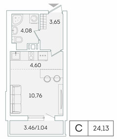 26 м², квартира-студия 4 499 000 ₽ - изображение 71