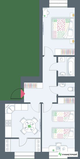 53,7 м², 2-комнатная квартира 10 846 000 ₽ - изображение 1