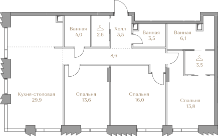 90 м², 3-комнатная квартира 99 000 000 ₽ - изображение 26