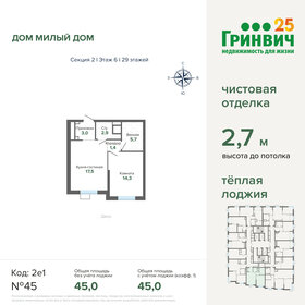 43,4 м², 1-комнатная квартира 9 620 782 ₽ - изображение 42