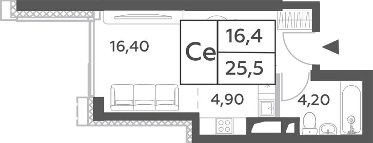 25,6 м², квартира-студия 15 283 459 ₽ - изображение 24